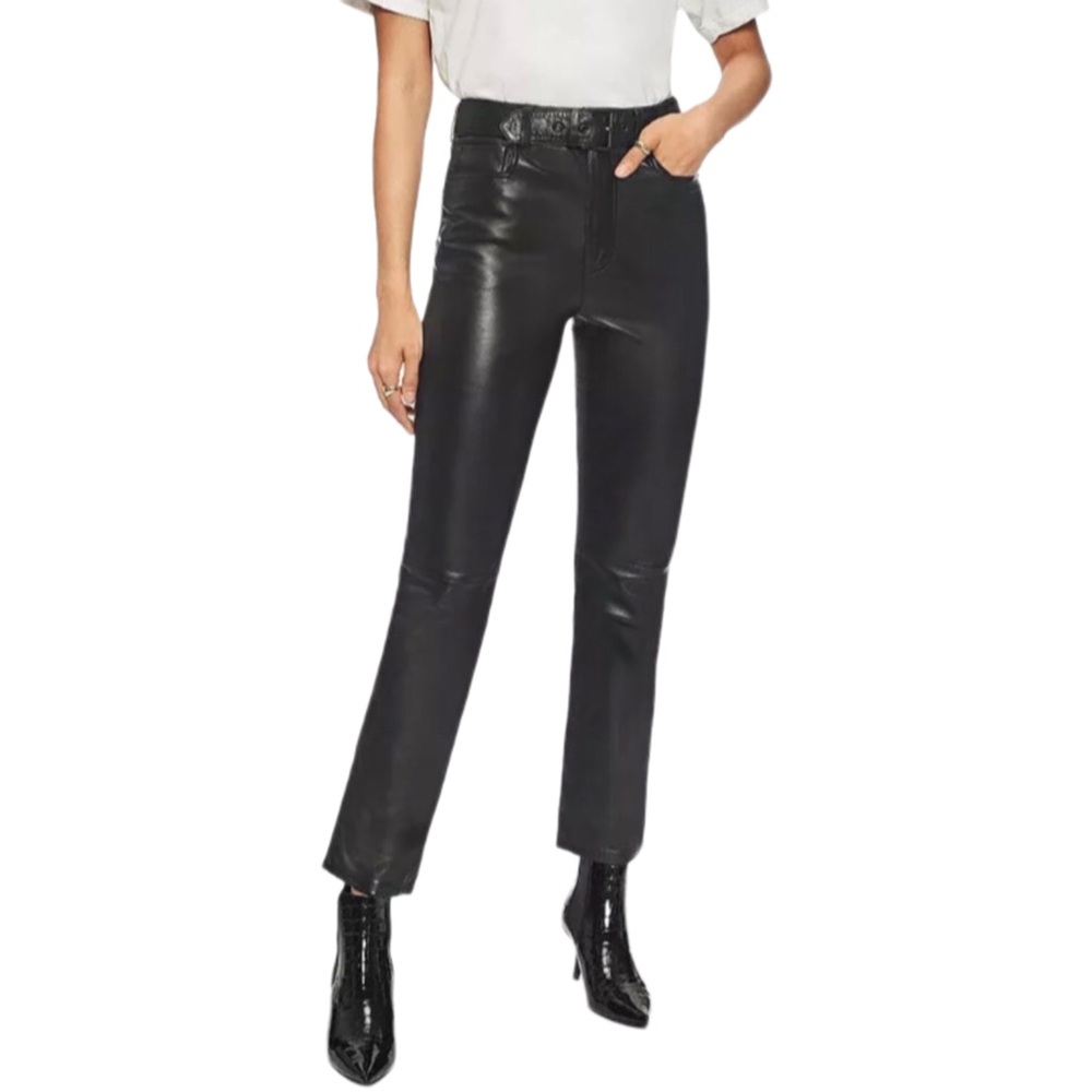 Anine Bing Leather Connor Pants Black 36